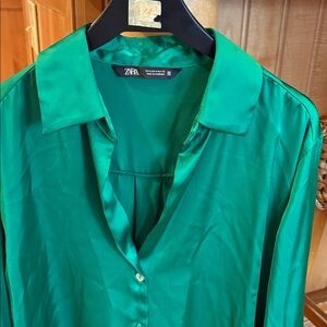 Zara Vibrant Green Blouse